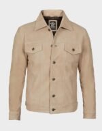 fernando camel suede trucker jacket men