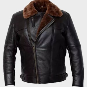 mens b4 sheepskin aviator flight leather bomber jacket