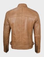 mens cafe racer leather jacket camel brown