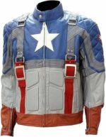 mens captain america the first avenger faux leather jacket