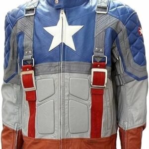 mens captain america the first avenger faux leather jacket