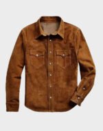 mens native trucker cowhide suede leather jacket