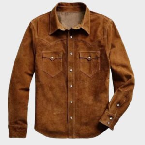 mens native trucker cowhide suede leather jacket